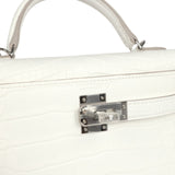 Hermes Kelly Sellier 20 Creme Chantilly Matte Alligator Palladium Hardware