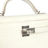 Hermes Kelly Sellier 20 Creme Chantilly Matte Alligator Palladium Hardware