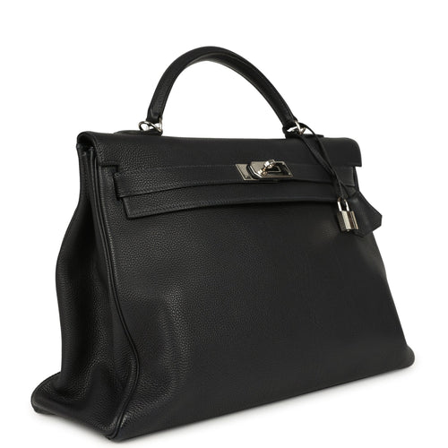 Pre-owned Hermes Kelly Retourne 40 Bleu Indigo Togo Palladium Hardware