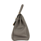Pre-owned Hermes Kelly Retourne 35 Etain Togo Gold Hardware