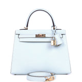 Hermes Kelly Sellier 25 Bleu Brume Epsom Gold Hardware - Thumbnail View 1