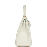 Hermes Kelly Retourne 25 New White Swift Gold Hardware