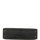 Hermes Kelly Sellier 20 Black Matte Alligator Gold Hardware