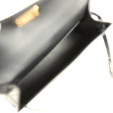 Hermes Kelly Sellier 20 Black Matte Alligator Gold Hardware