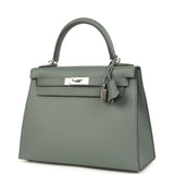 Hermes Kelly Sellier 28 Vert Amande Epsom Palladium Hardware
