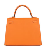 Hermes Kelly Sellier 28 Orange Epsom Gold Hardware