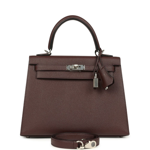 Hermes Kelly Sellier 25 Rouge Sellier Epsom Palladium Hardware