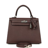 Hermes Kelly Sellier 25 Rouge Sellier Epsom Palladium Hardware