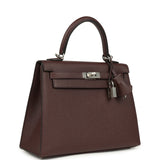 Hermes Kelly Sellier 25 Rouge Sellier Epsom Palladium Hardware