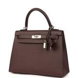 Hermes Kelly Sellier 25 Rouge Sellier Epsom Palladium Hardware