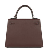 Hermes Kelly Sellier 25 Rouge Sellier Epsom Palladium Hardware