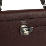 Hermes Kelly Sellier 25 Rouge Sellier Epsom Palladium Hardware