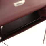 Hermes Kelly Sellier 25 Rouge Sellier Epsom Palladium Hardware