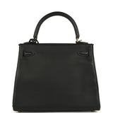 Hermes Kelly Retourne 25 Black Swift Permabrass Hardware