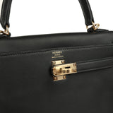 Hermes Kelly Retourne 25 Black Swift Permabrass Hardware