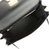 Hermes Kelly Retourne 25 Black Swift Permabrass Hardware