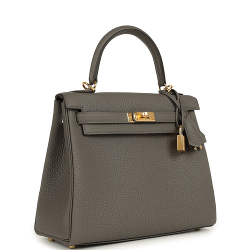 Hermes Kelly Retourne 25 Etain Togo Gold Hardware