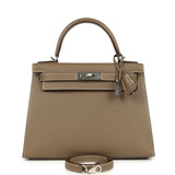 Hermes Kelly Sellier 28 Etoupe Epsom Palladium Hardware