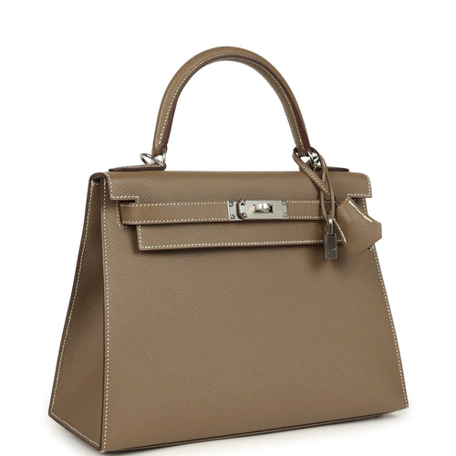 Hermes Kelly Sellier 28 Etoupe Epsom Palladium Hardware