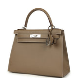 Hermes Kelly Sellier 28 Etoupe Epsom Palladium Hardware