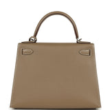 Hermes Kelly Sellier 28 Etoupe Epsom Palladium Hardware