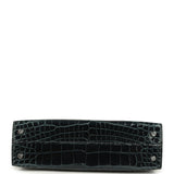 Pre-owned Hermes Special Order (HSS) Kelly Sellier 20 Vert Rousseau Verso Shiny Alligator Mississippiensis Palladium Hardware