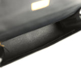Pre-owned Hermes Kelly Sellier 32 Black Epsom Gold Hardware