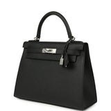 Hermes Kelly Sellier 28 Black Epsom Palladium Hardware - Thumbnail View 5