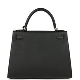 Hermes Kelly Sellier 28 Black Epsom Palladium Hardware - Thumbnail View 4
