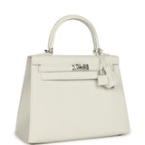 Hermes Kelly Sellier 25 New White Epsom Palladium Hardware