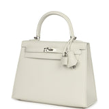 Hermes Kelly Sellier 25 New White Epsom Palladium Hardware