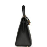 Hermes Kelly Sellier 28 Black Epsom Gold Hardware