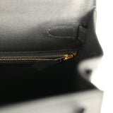 Hermes Kelly Sellier 28 Black Epsom Gold Hardware