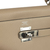 Pre-owned Hermes Kelly Retourne 32 Gris Tourterelle Togo Palladium Hardware