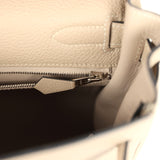 Pre-owned Hermes Kelly Retourne 32 Gris Tourterelle Togo Palladium Hardware