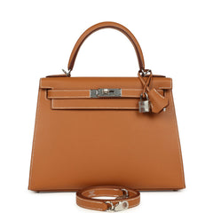 Hermes Kelly Sellier 28 Gold Epsom Palladium Hardware