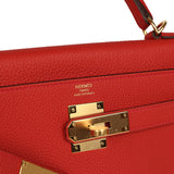 Hermes Kelly Retourne 28 Geranium Togo Gold Hardware
