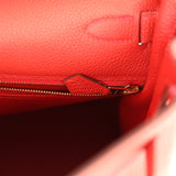 Hermes Kelly Retourne 28 Geranium Togo Gold Hardware