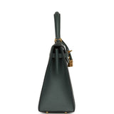 Pre-owned Hermes Kelly Sellier 25 Bleu Orage Epsom Gold Hardware - Thumbnail View 3