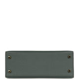 Pre-owned Hermes Kelly Sellier 25 Bleu Orage Epsom Gold Hardware - Thumbnail View 6