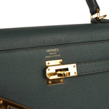 Pre-owned Hermes Kelly Sellier 25 Bleu Orage Epsom Gold Hardware - Thumbnail View 7
