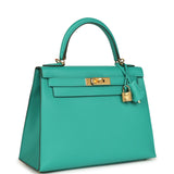 Hermes Kelly Sellier 28 Vert Jade Epsom Gold Hardware