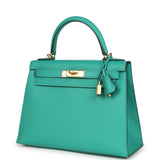 Hermes Kelly Sellier 28 Vert Jade Epsom Gold Hardware