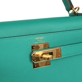 Hermes Kelly Sellier 28 Vert Jade Epsom Gold Hardware