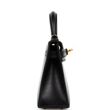 Hermes Kelly Sellier 20 Black Box Gold Hardware