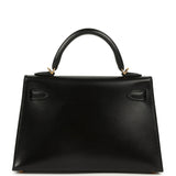 Hermes Kelly Sellier 20 Black Box Gold Hardware