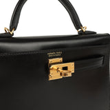 Hermes Kelly Sellier 20 Black Box Gold Hardware