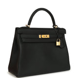 Hermes Kelly Retourne 32 Black Togo Gold Hardware