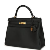 Hermes Kelly Retourne 32 Black Togo Gold Hardware
