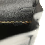 Hermes Kelly Retourne 32 Black Togo Gold Hardware